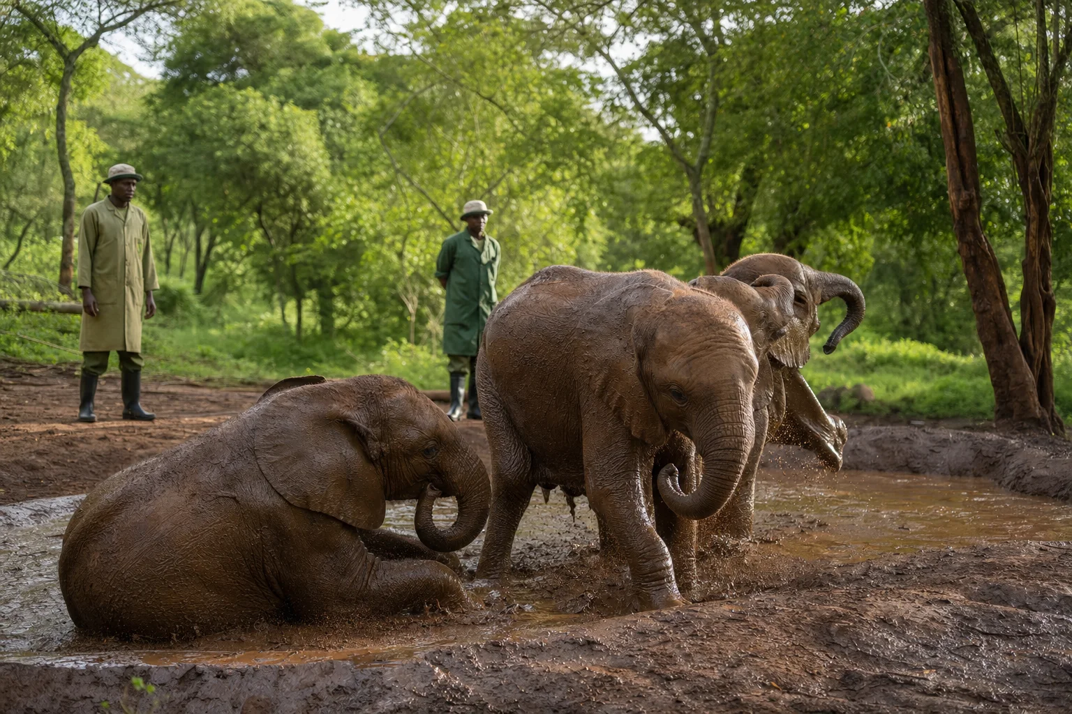 Giraffe & Elephant Day wildlife and landscape